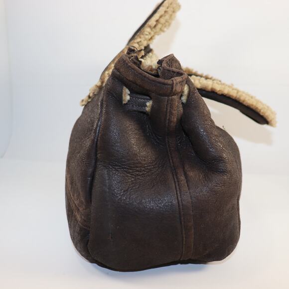 Handmade Shearling Bag from Repurposed Coat - Picture 3 of 7